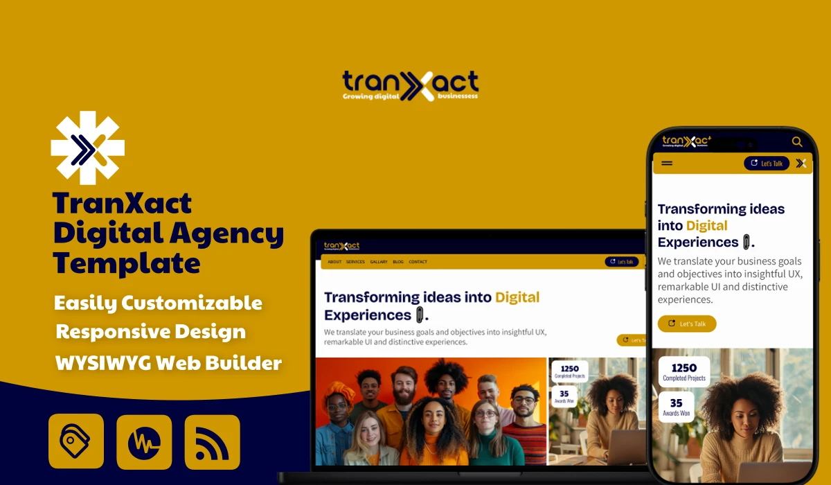 WYSIWYG Web Builder Tranxact Template